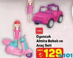 MGS OYUNCAK ALMİRA BEBEK VE ARAÇ SETİ